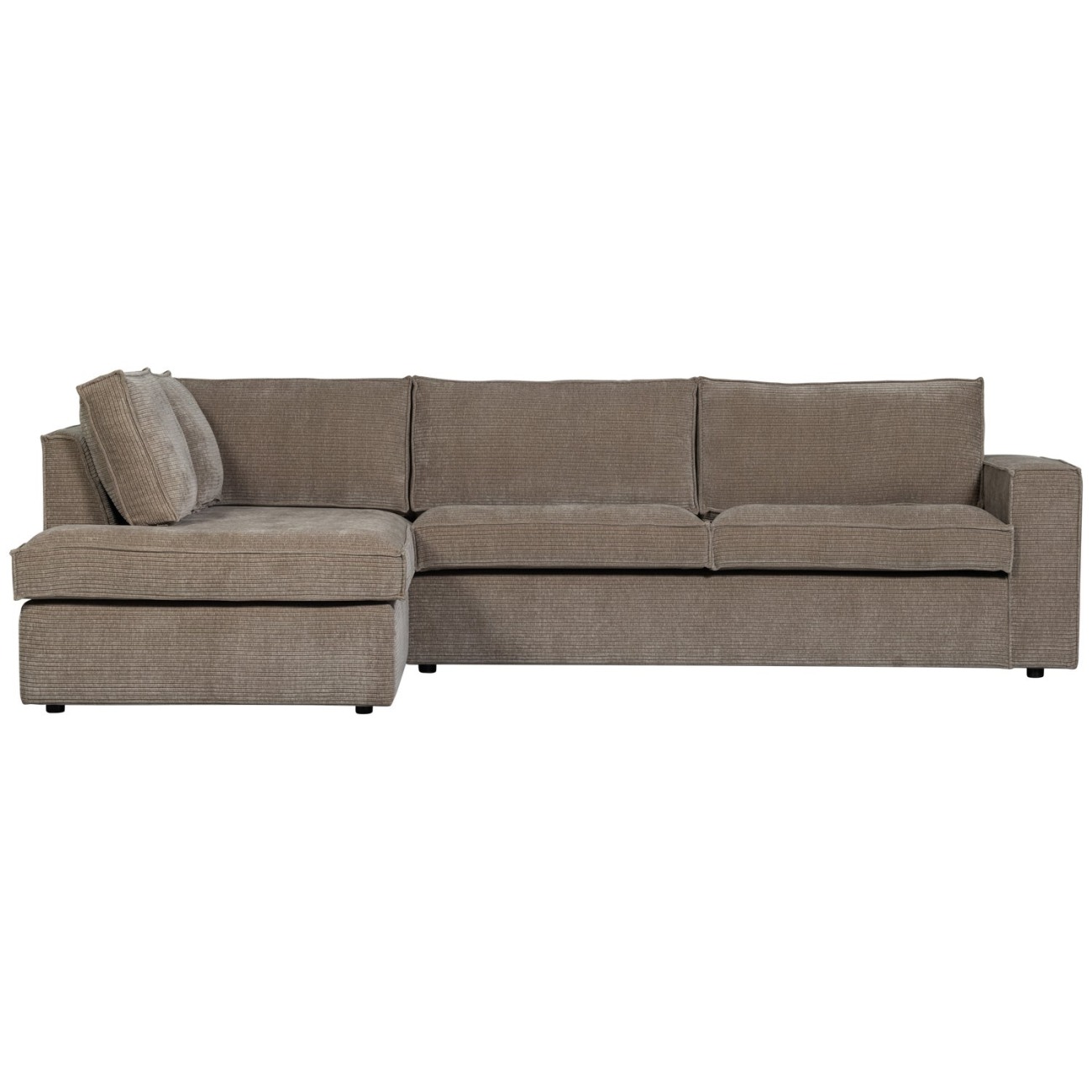 Ecksofa Hajo mit Cordbezug Links, Taupe