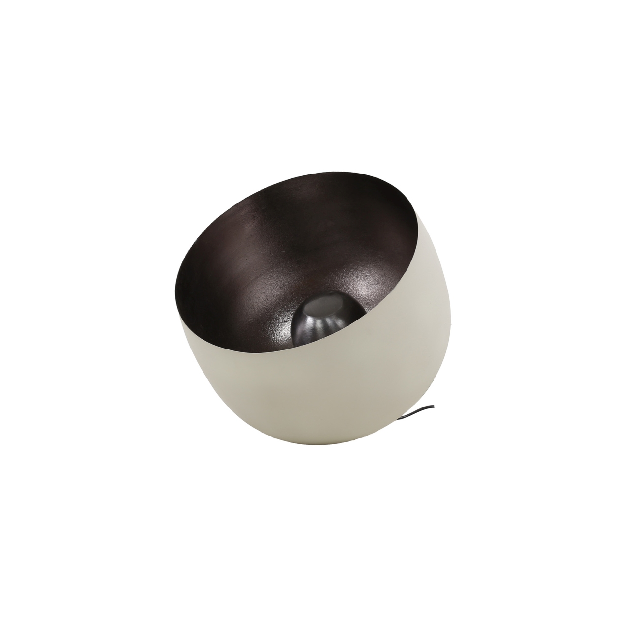 Tischleuchte Gong - Metall Beige matt, mit Reflektor & LED, Ø 36 cm