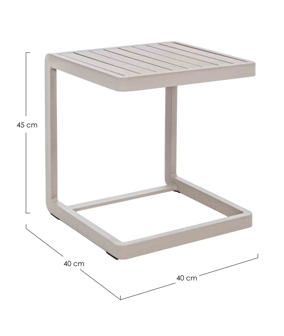 Beistelltisch Konnor aus Aluminium, Taupe