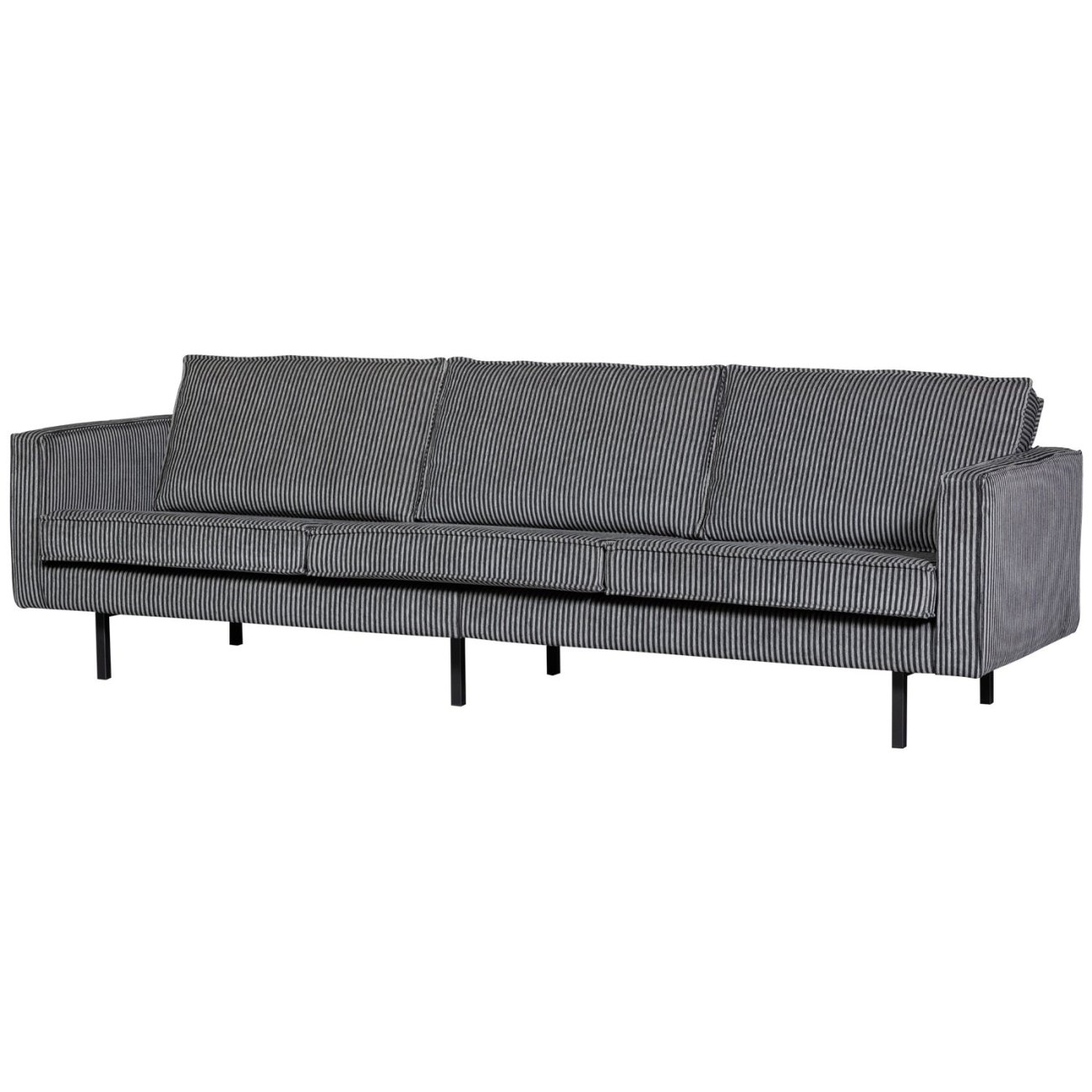 Sofa Rodeo 3 Sitzer aus Stoff, Schwarz/Grau