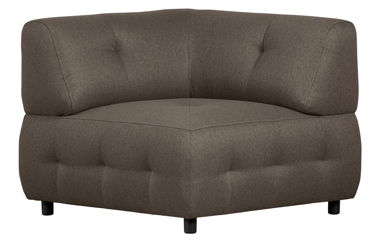 Modulsofa Louis Eck-Element aus gewebten Stoff, Taupe