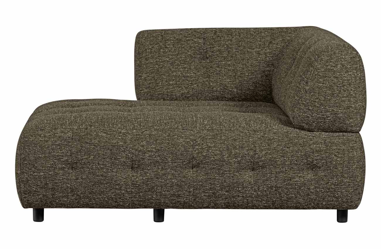 Modulsofa Louis Chaiselongue aus grobmaschigen Stoff Links, Grün