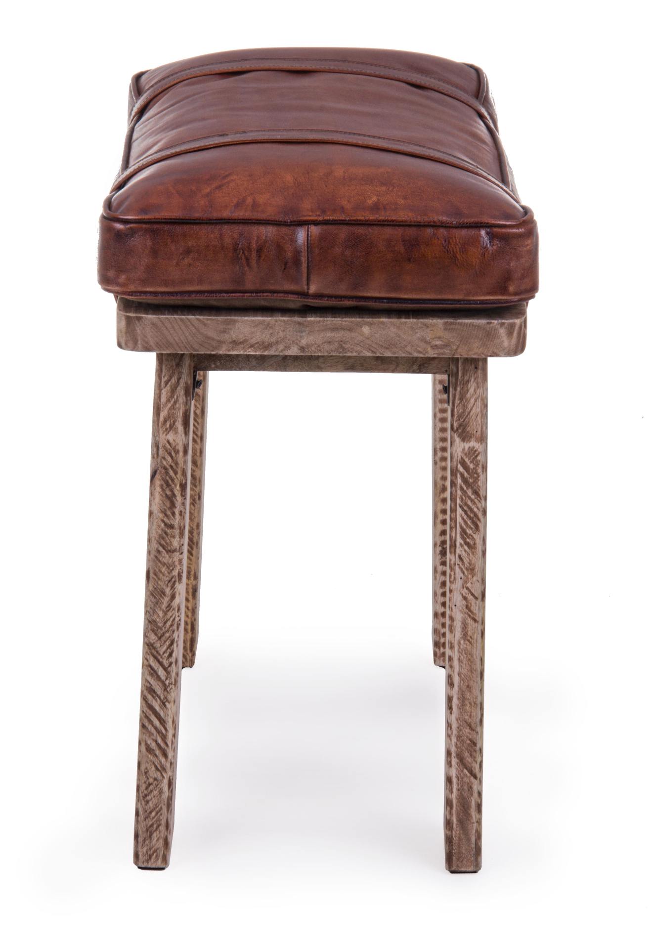 Hocker Charleston aus Büffel-Leder, 53 cm