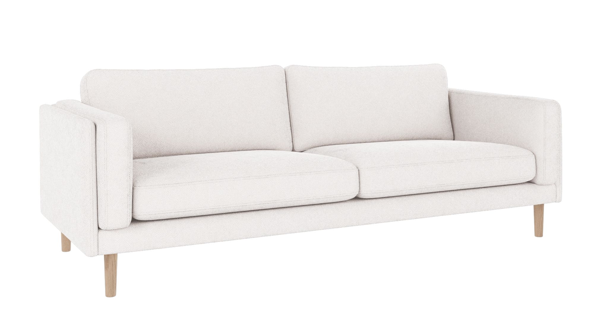 Sofa Braden 3-Sitzer, Beine Weiß pigmentiert, Bezug Bobby Weiß