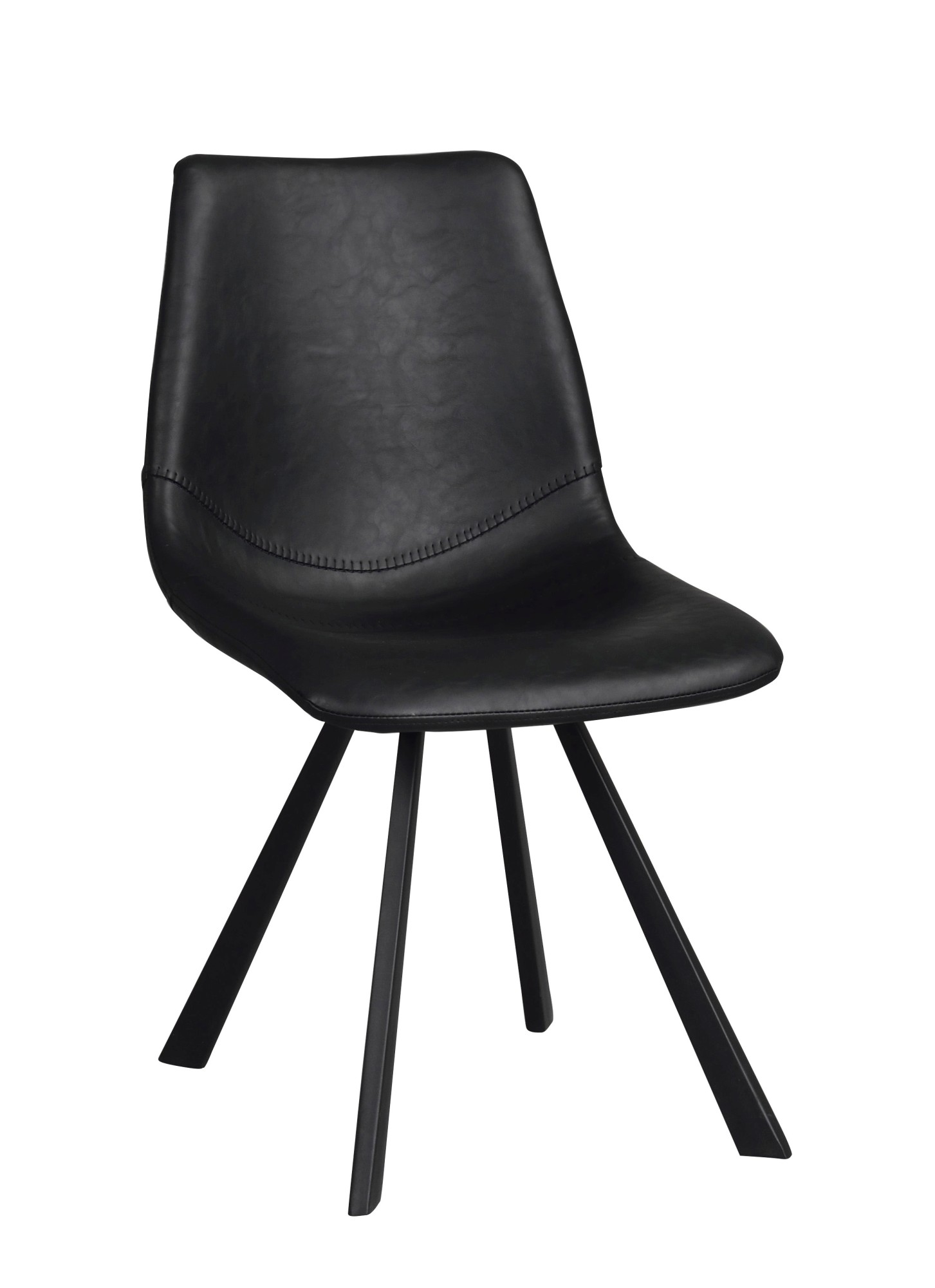 Stuhl Auburn 2er Set, Lederoptik Schwarz
