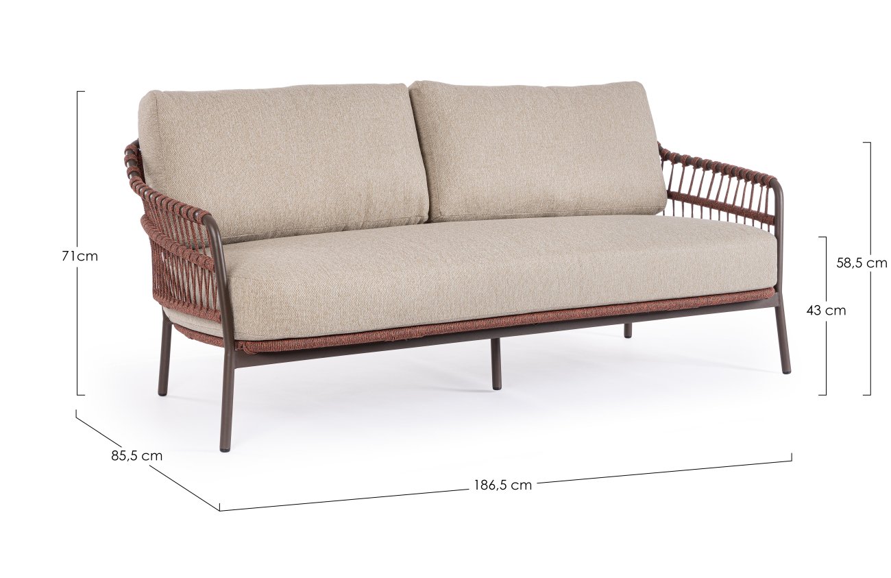 Gartensofa Talaia aus Metall, Java