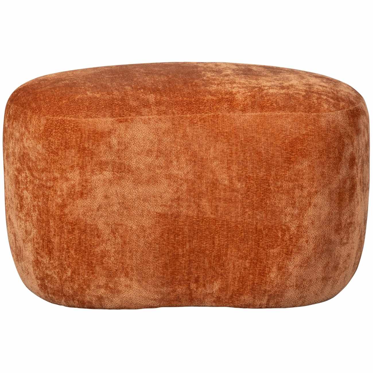 Hocker Popular aus Chenille-Stoff, Orange