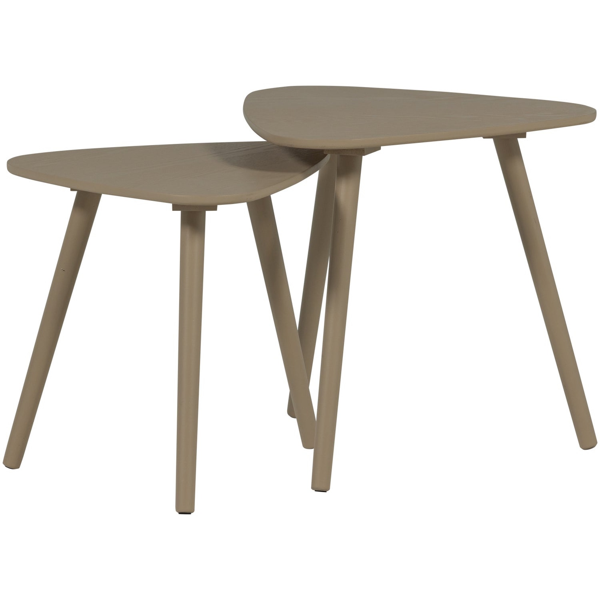 Beistelltisch Nila 2er-Set aus Holz in Sand - aus Eschenfurnier, modern & natürlich