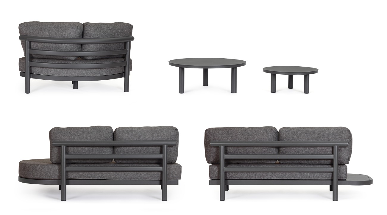 Gartenecksofa Hercules Inkl. Couchtisch-Set, Anthrazit