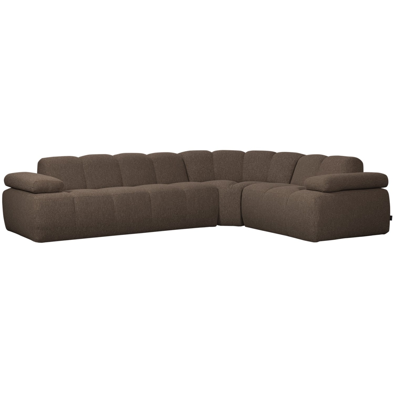 Ecksofa Mojo aus Boucle-Stoff Rechts, Braun