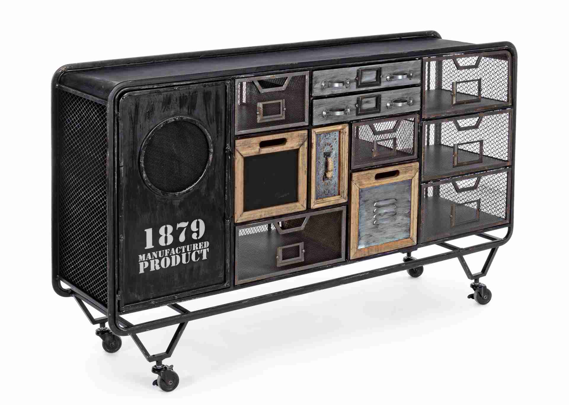 Sideboard Liverpool aus Metall, 128 cm