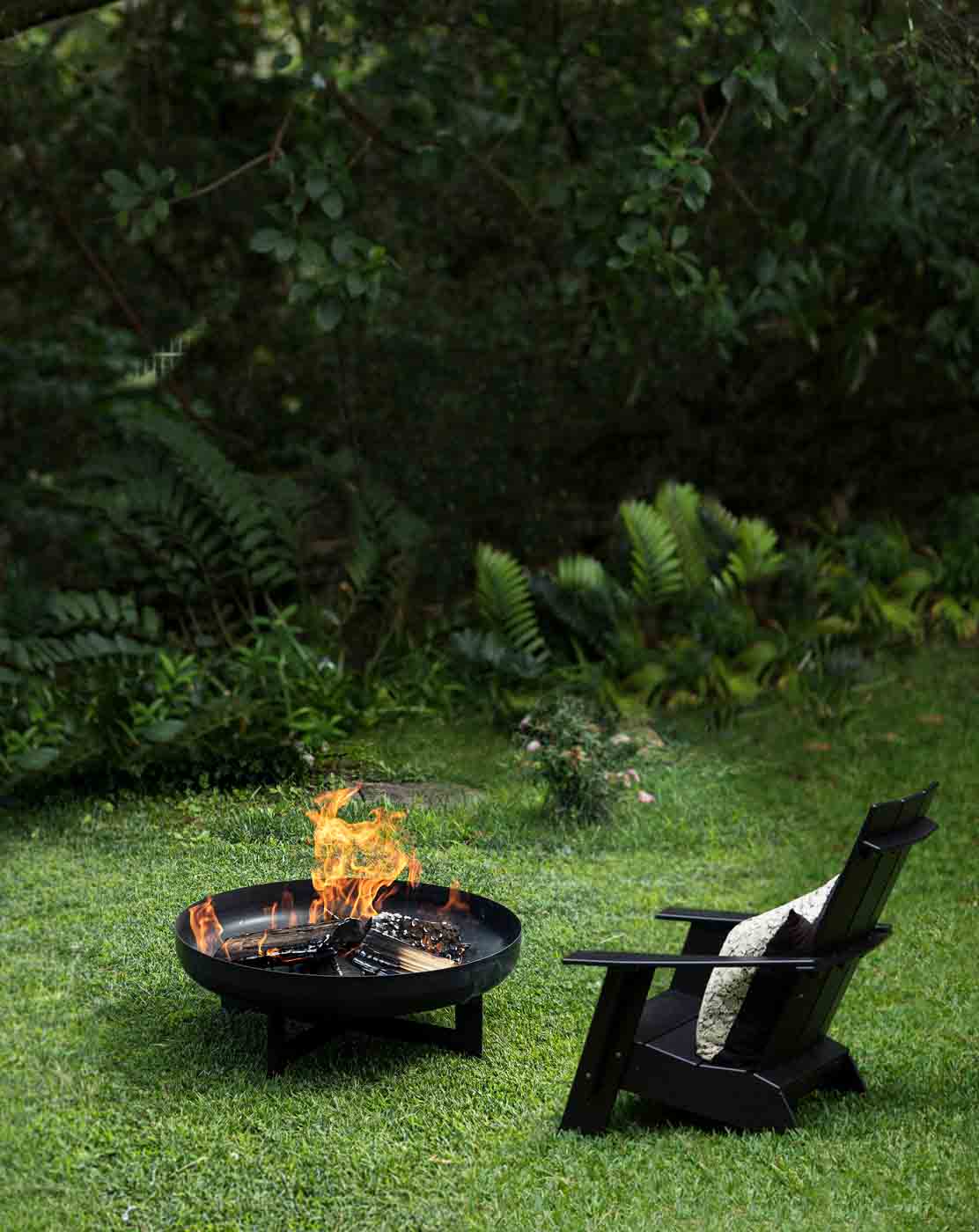 Feuerschale Caldo aus Hitzebeständigen Stahl, Ø 70 cm, Schwarz