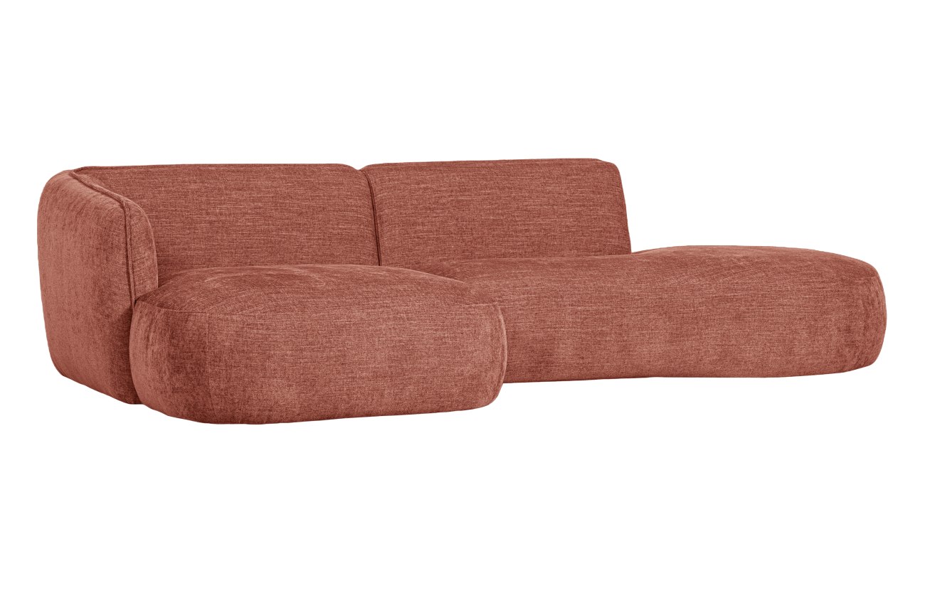 Ecksofa Polly aus Webstoff Links, Rosa