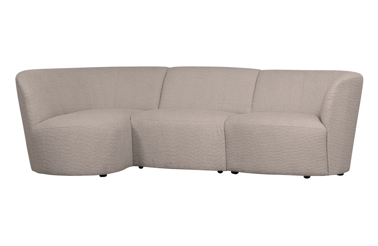 Ecksofa Coco aus Boucle-Stoff Links, Sand