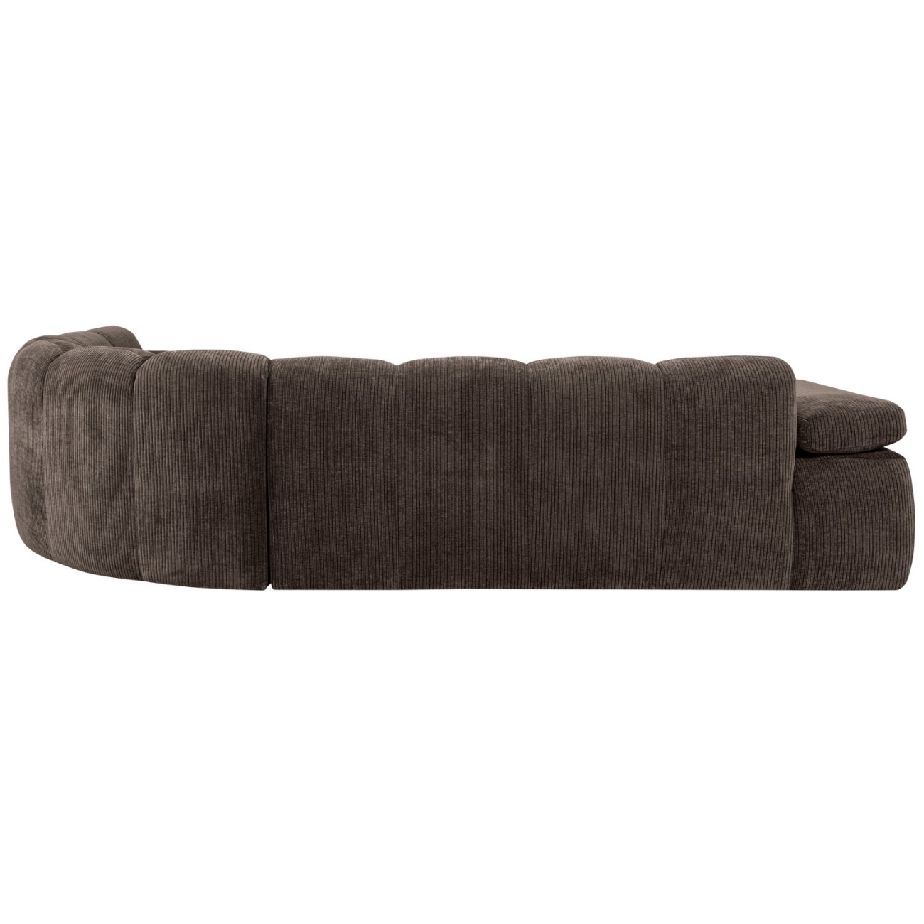 Ecksofa Mojo aus Flachcord Rechts, Braun