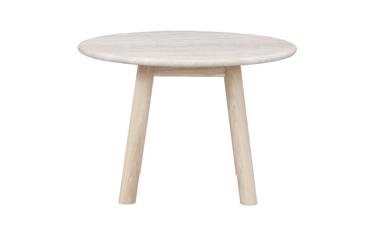 Couchtisch Taransay, 60x60x40cm, Beige / Weiß pigmentiert