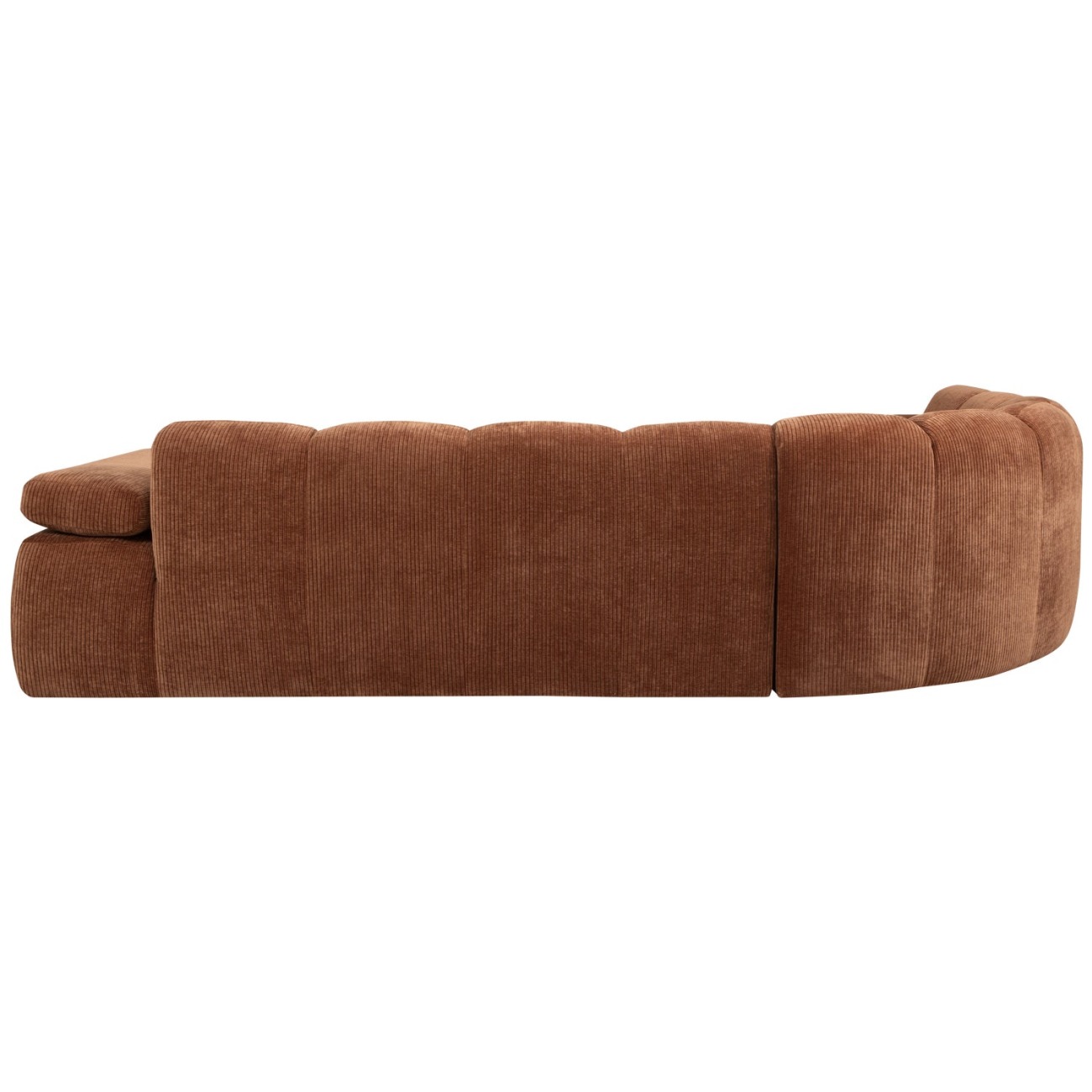 Ecksofa Mojo aus Flachcord Links, Rostbraun