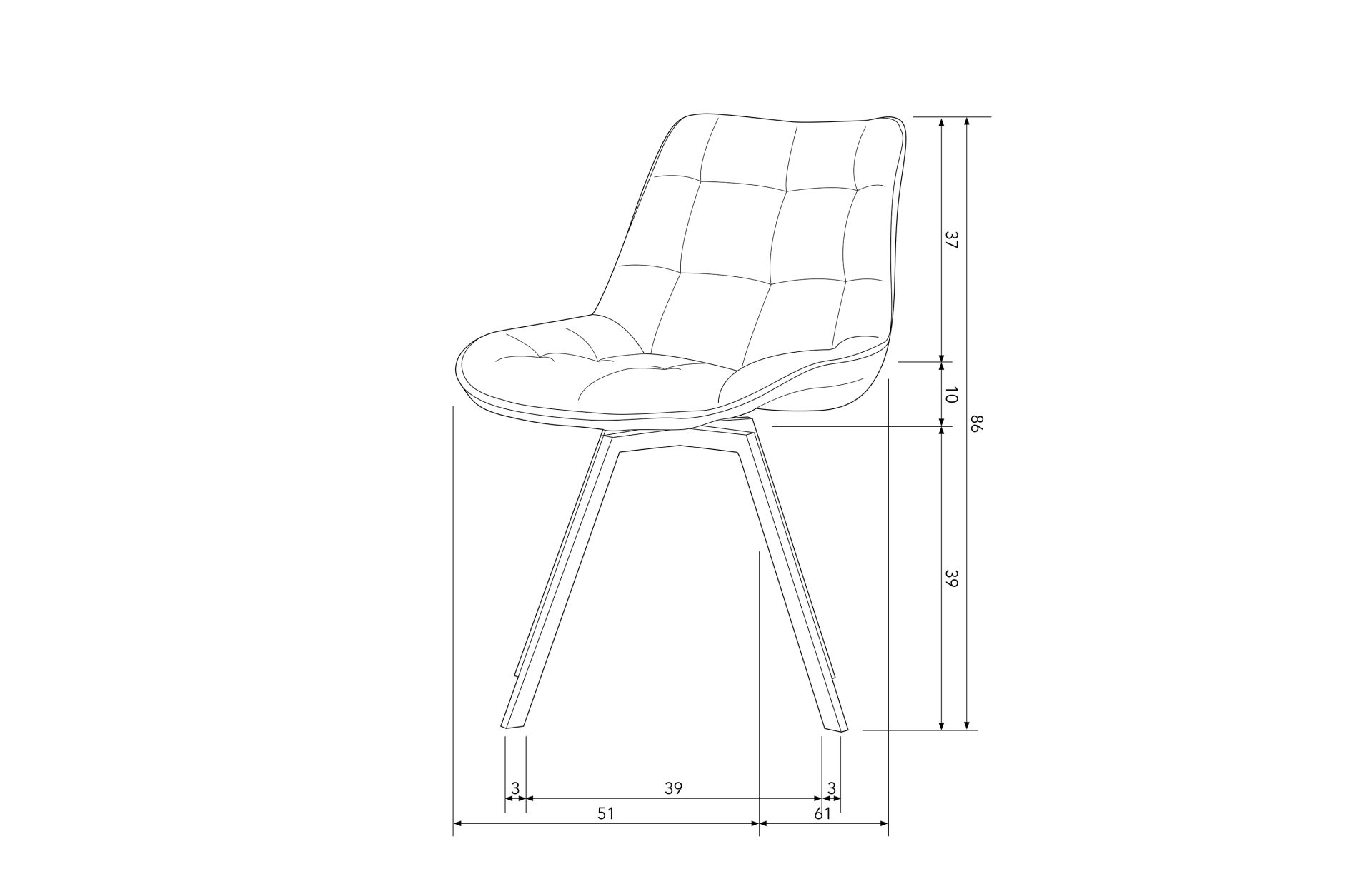 Drehstuhl Sutton aus Boucle Stoff, Anthrazit