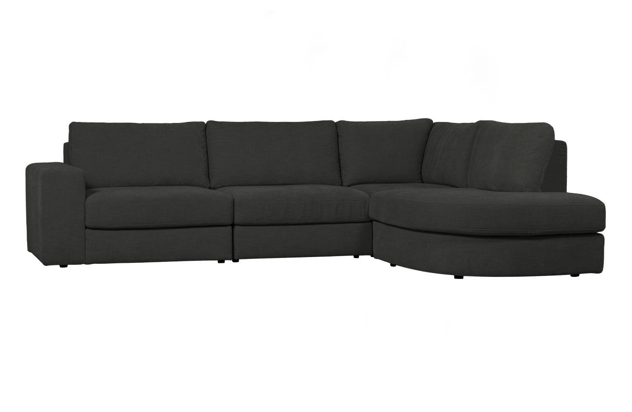 Ecksofa Family aus Webstoff Rechts, Anthrazit