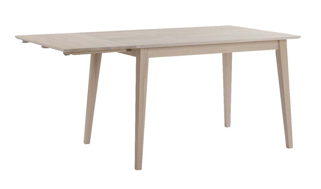 Klapptisch Filippa, 120/165x80cm, Eiche Weiß pigmentiert
