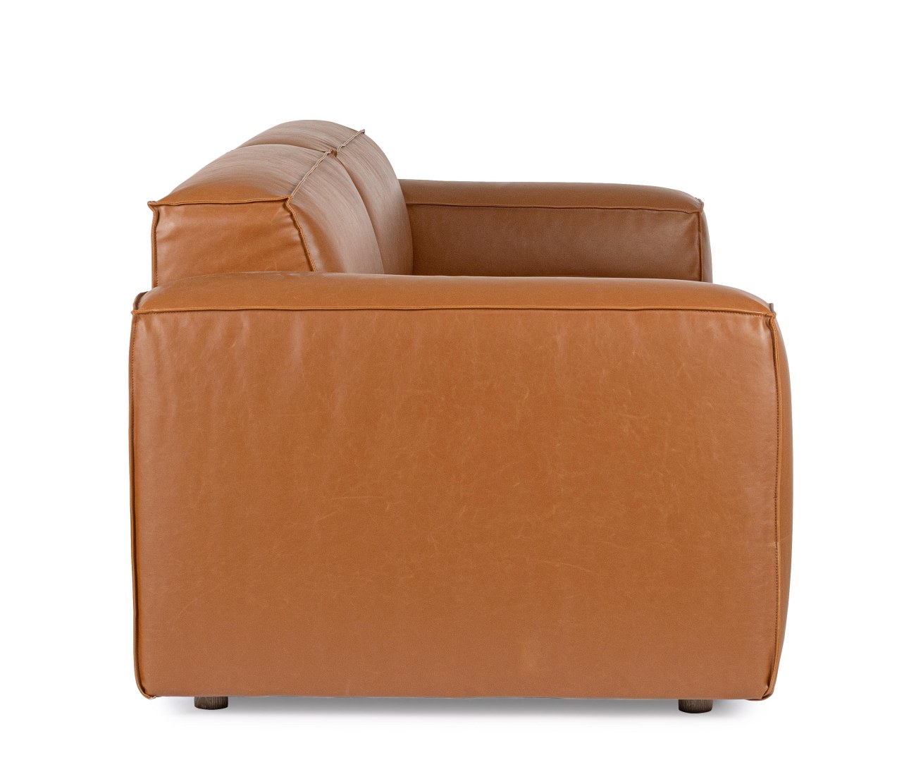 Sofa Joseph aus Kunstleder, Cognac