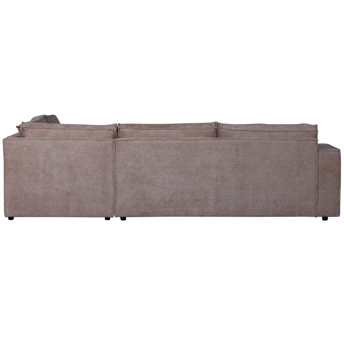 Ecksofa Hajo aus Chenille-Stoff Rechts, Taupe