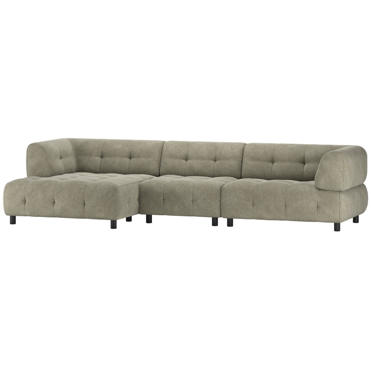 Chaiselongue Louis aus Chenille-Stoff Links, Leaf