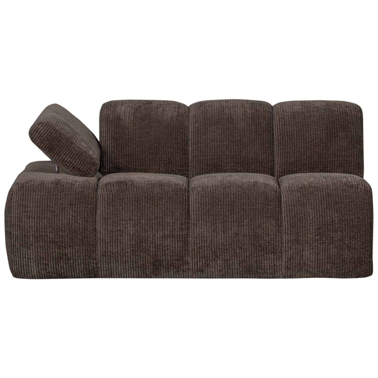 Modulsofa Mojo Flachcord 1,5er Arm-Links, Braun