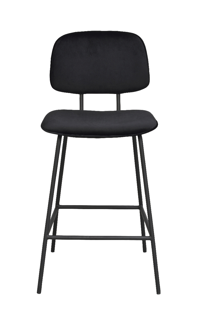 Barhocker Bryan, Samt Schwarz