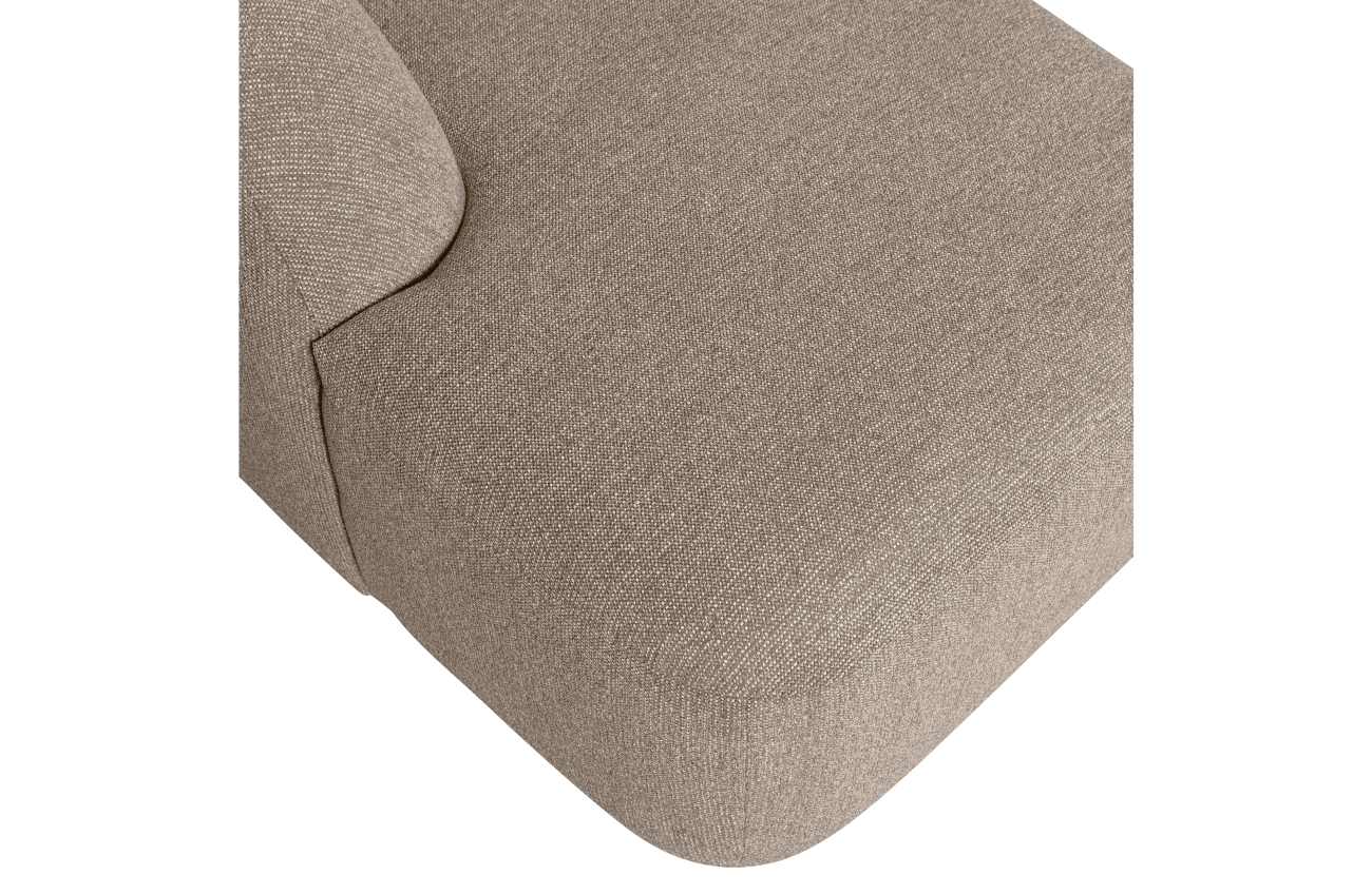 Sofa Sloping U-Form aus Melange-Stoff, Hellbraun