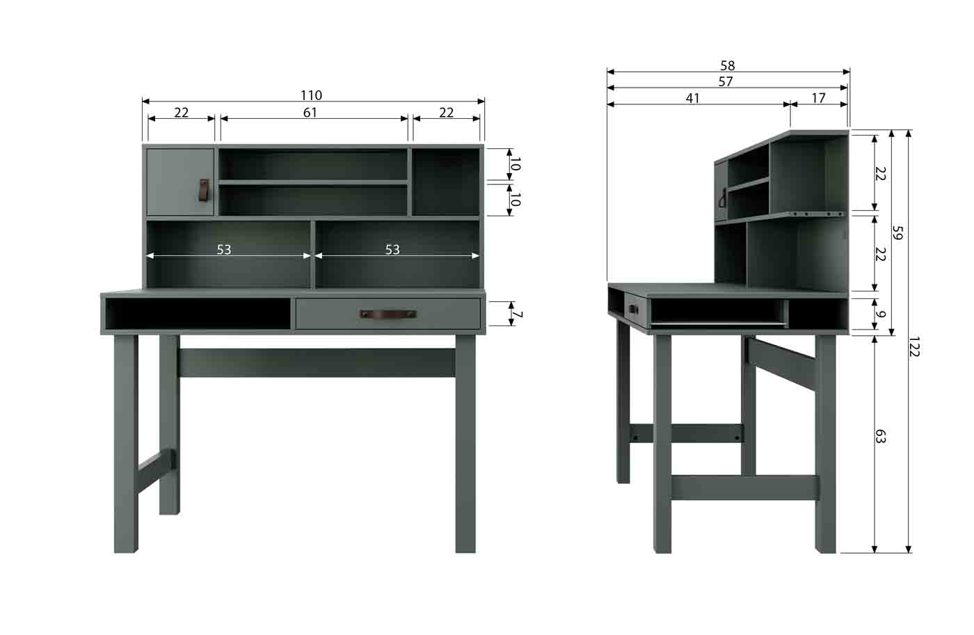 Schreibtisch Stage aus Kiefernholz