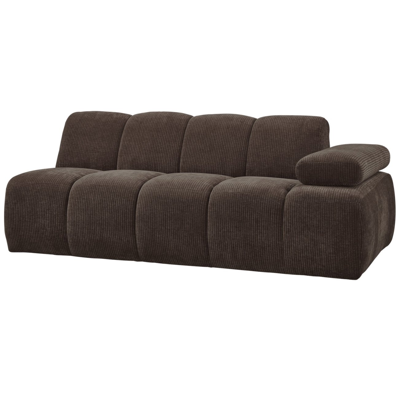 Modulsofa Mojo Flachcord 2er Arm-Rechts, Braun