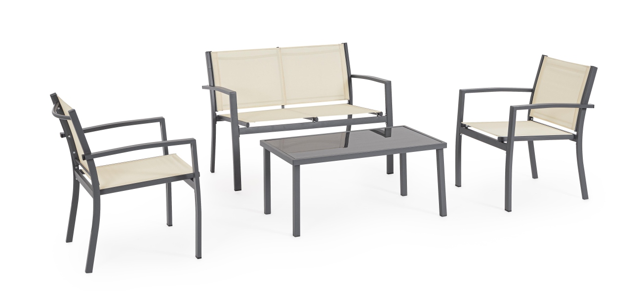 Garten-Set Florida 4er Gruppe, Creme