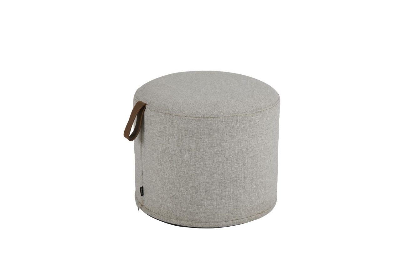 Pouf Kotte aus Olefin Stoff 50 cm, Sand