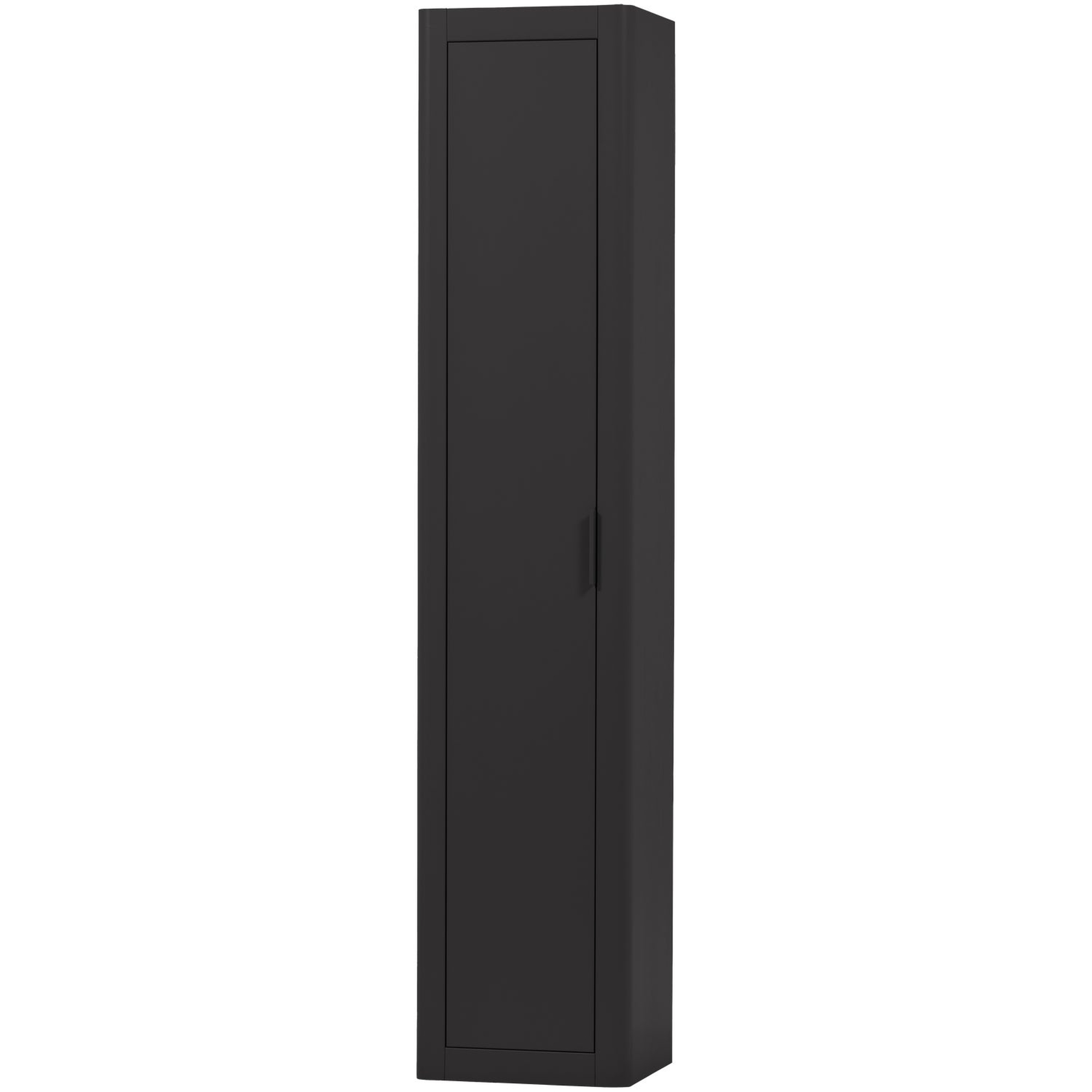 Schrank Gunnar Kiefer [FSC] Mattschwarz - schmaler Hochschrank im modernen Design, 217 x 45 x 39 cm