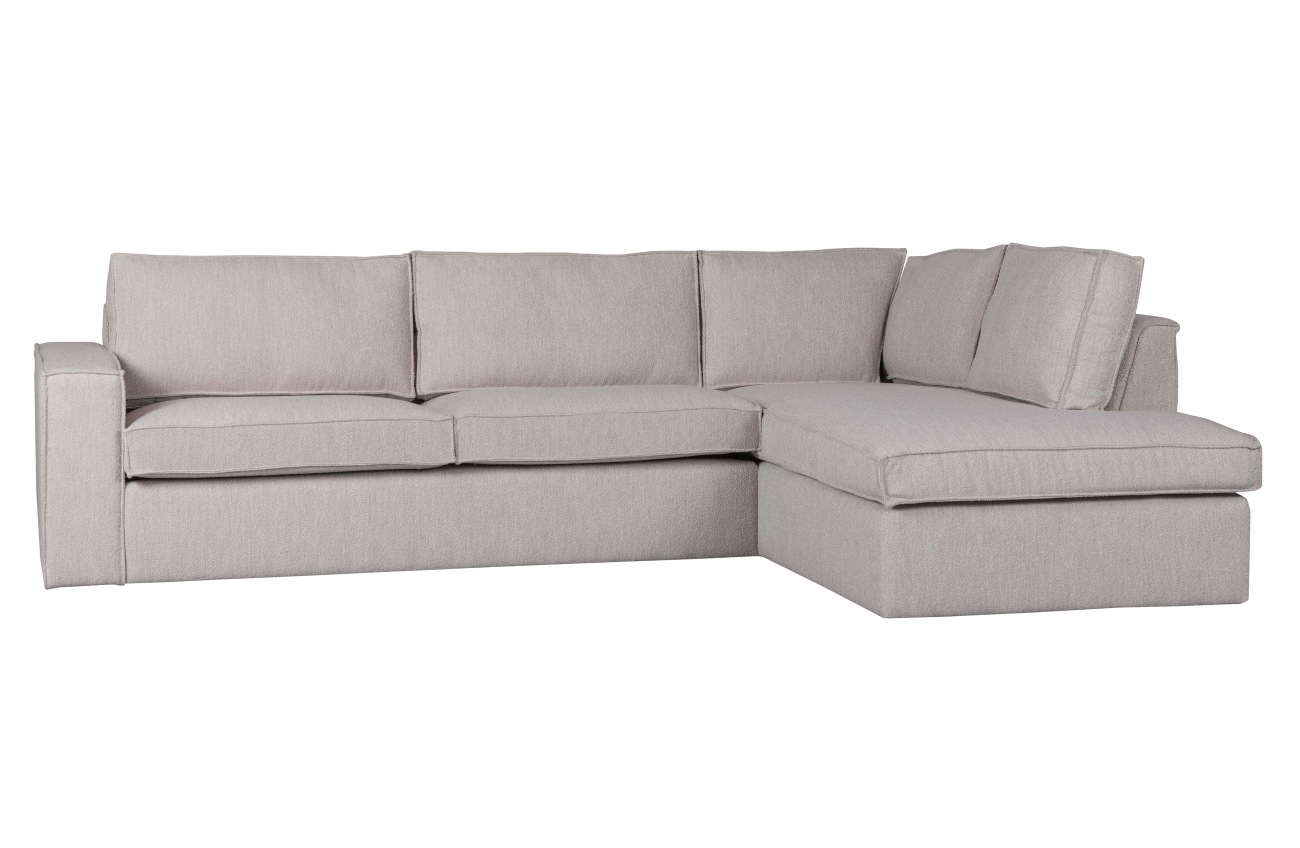 Ecksofa Hajo aus Bouclè-Stoff Rechts, Grau