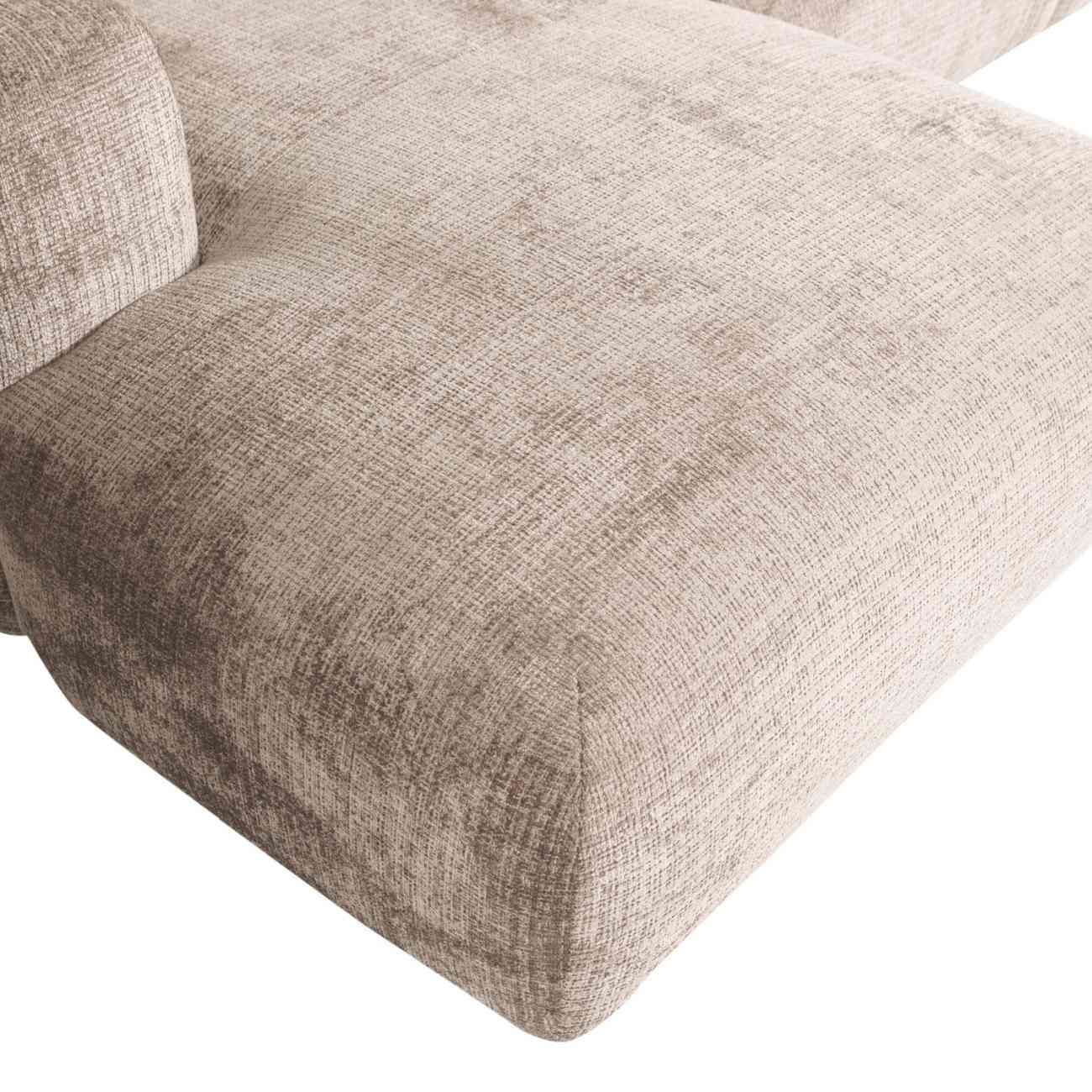 Chaiselongue Cloud aus Chenille-Stoff Links, Natur