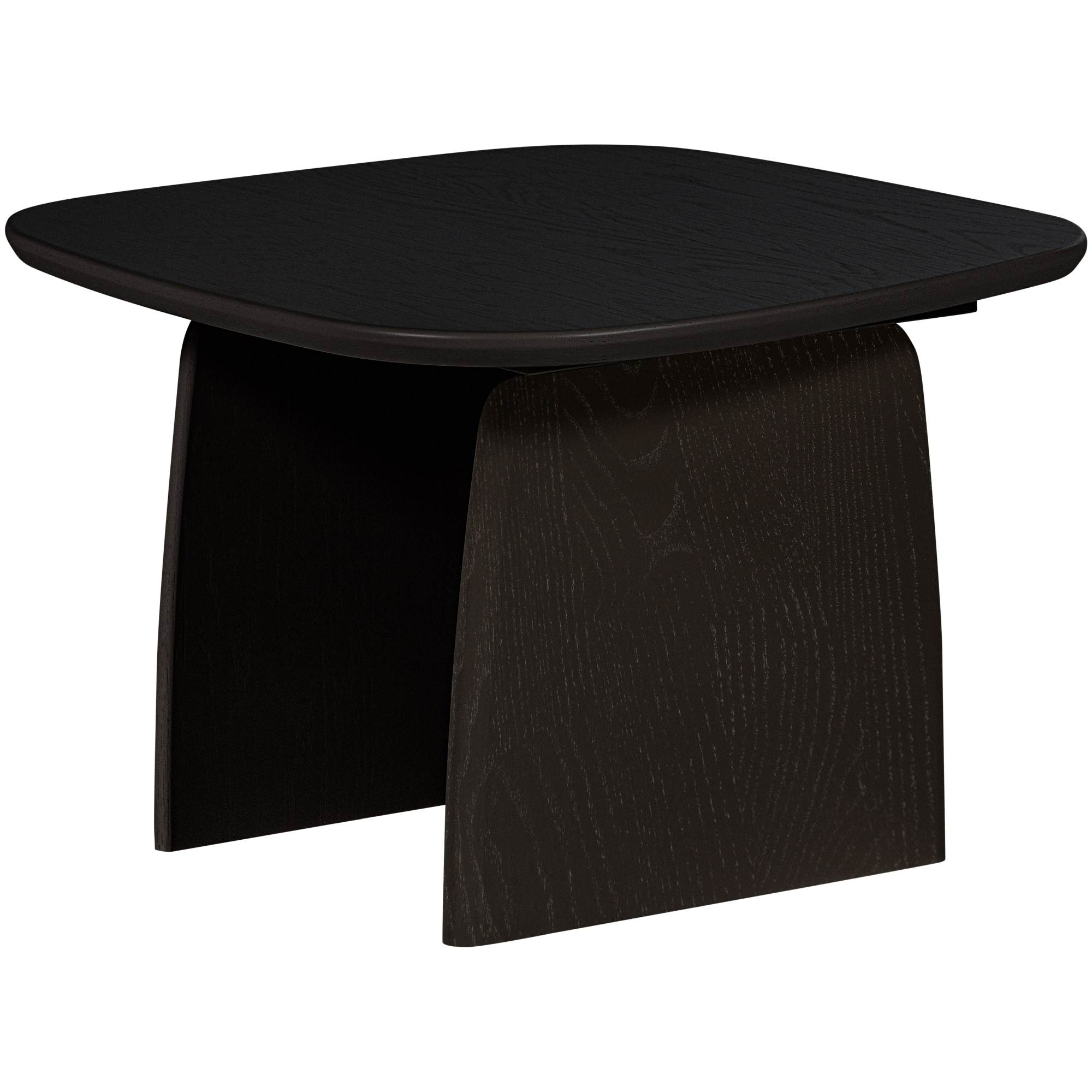 Couchtisch Tablo aus Eiche [FSC] in Schwarz - organisch geformter Holztisch, 60 x 60 cm
