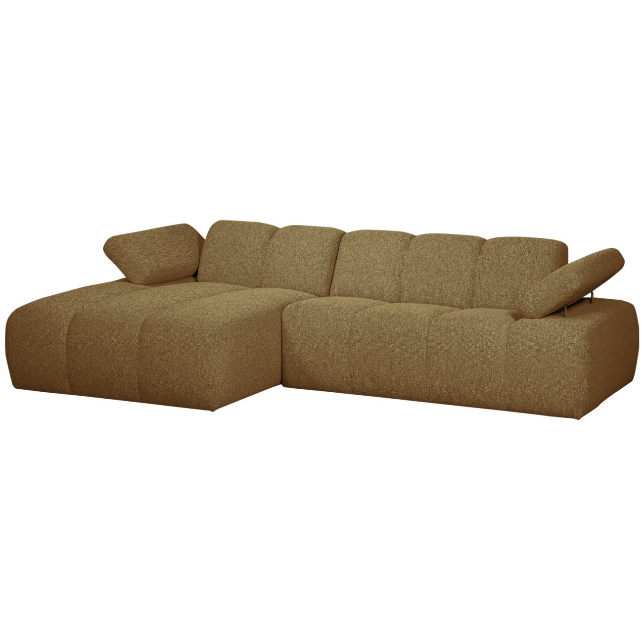 Chaiselongue Mojo aus Boucle-Stoff Links, Gelb/Braun