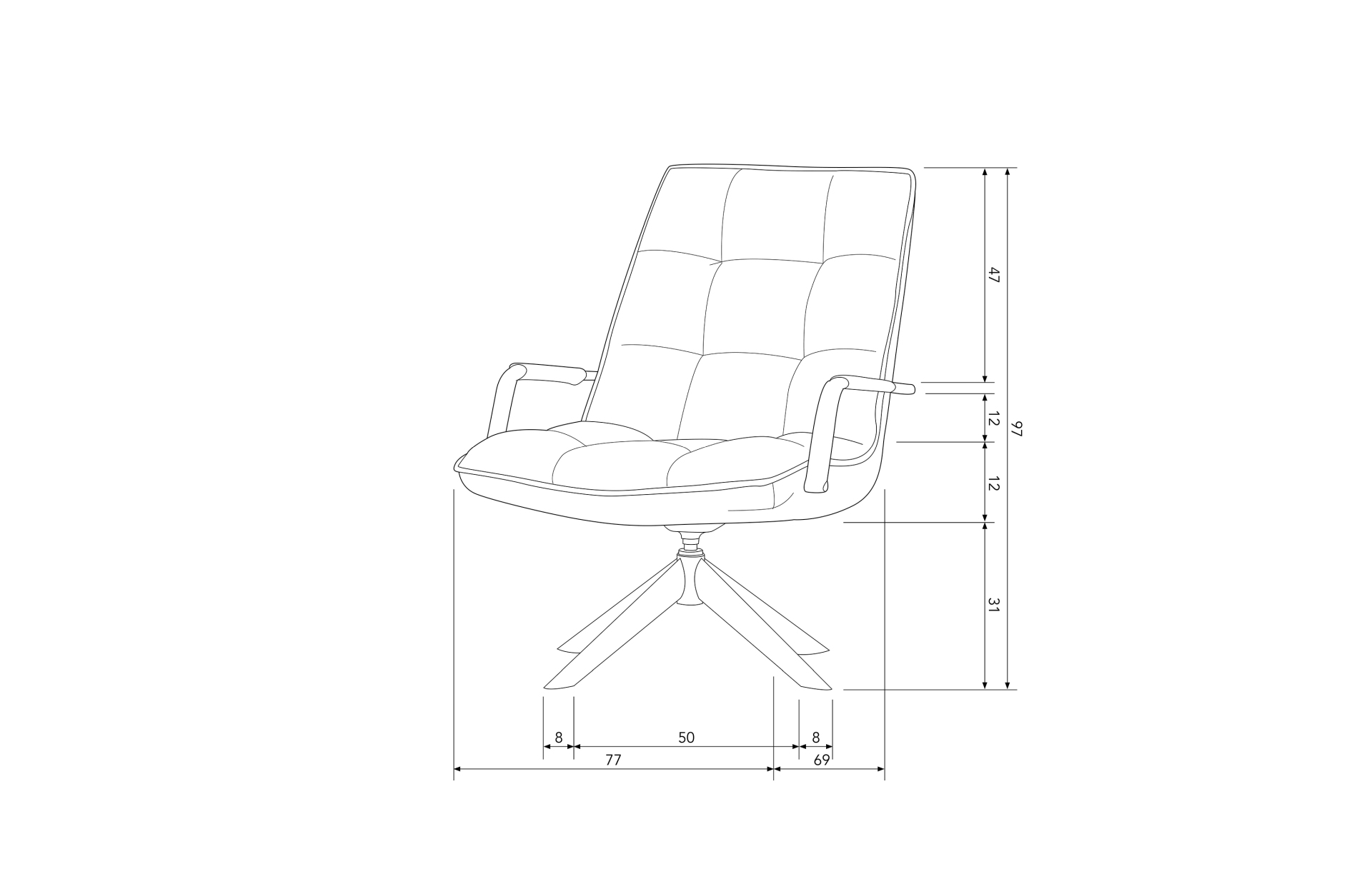 Drehsessel Jouke mit Armlehne