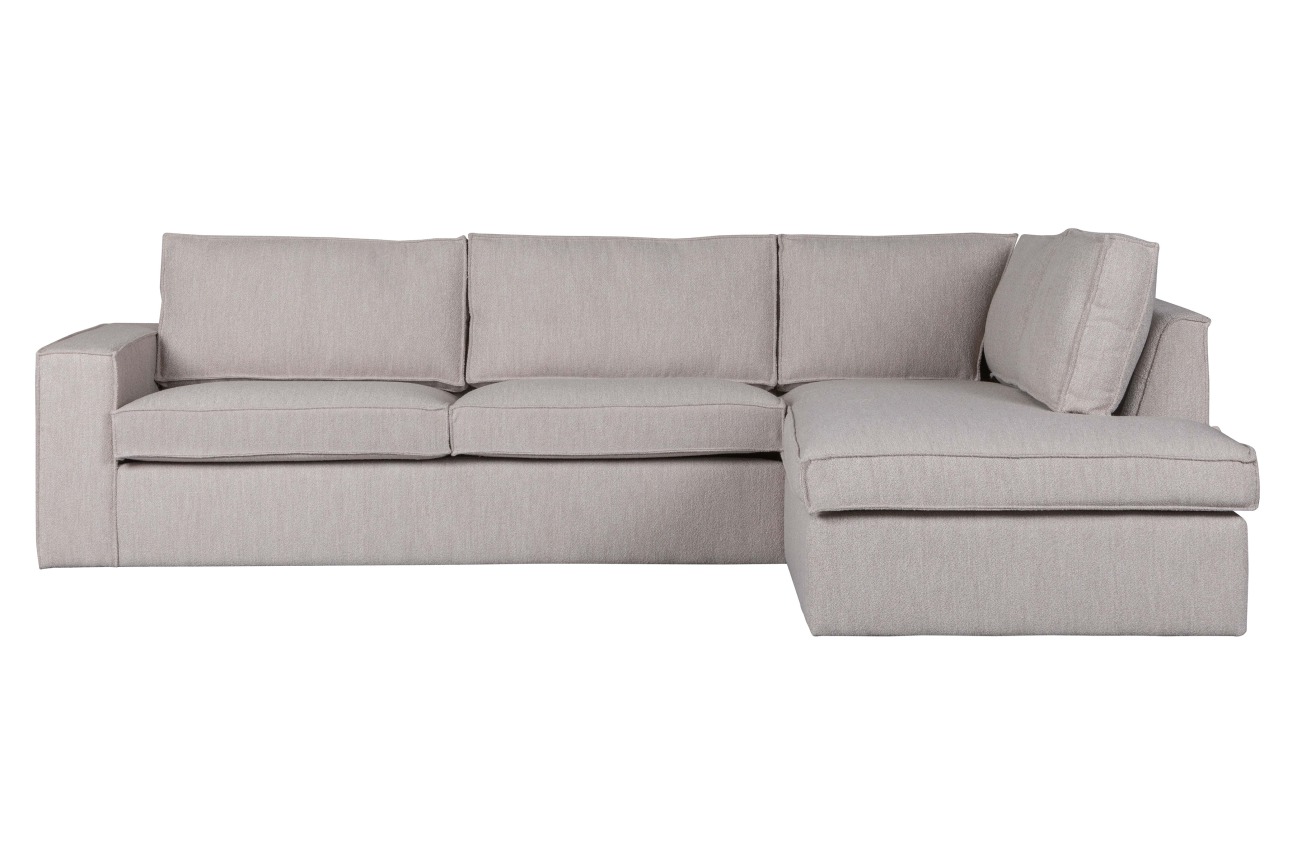 Ecksofa Hajo aus Bouclè-Stoff Rechts, Grau