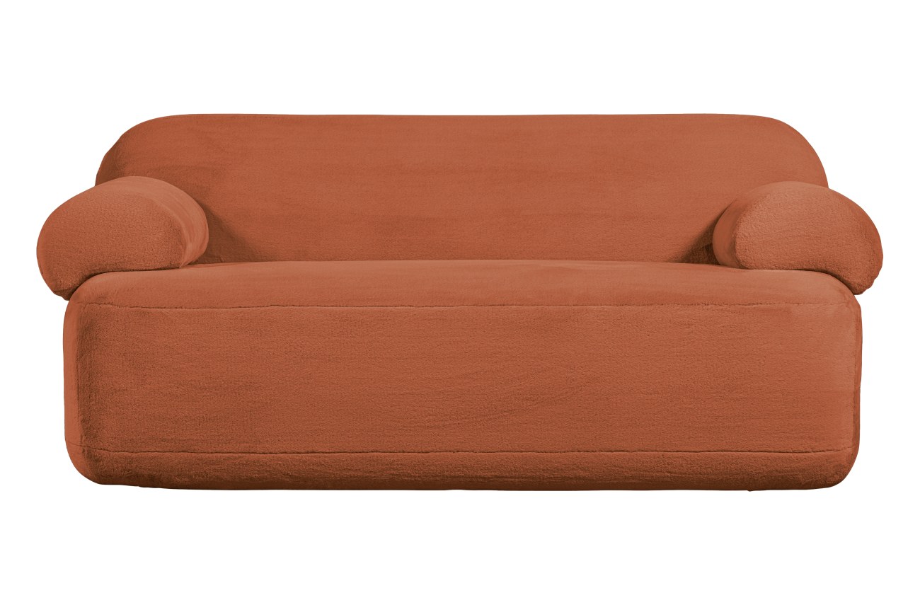 Sofa Jolie aus Pelz-Stoff, Rost