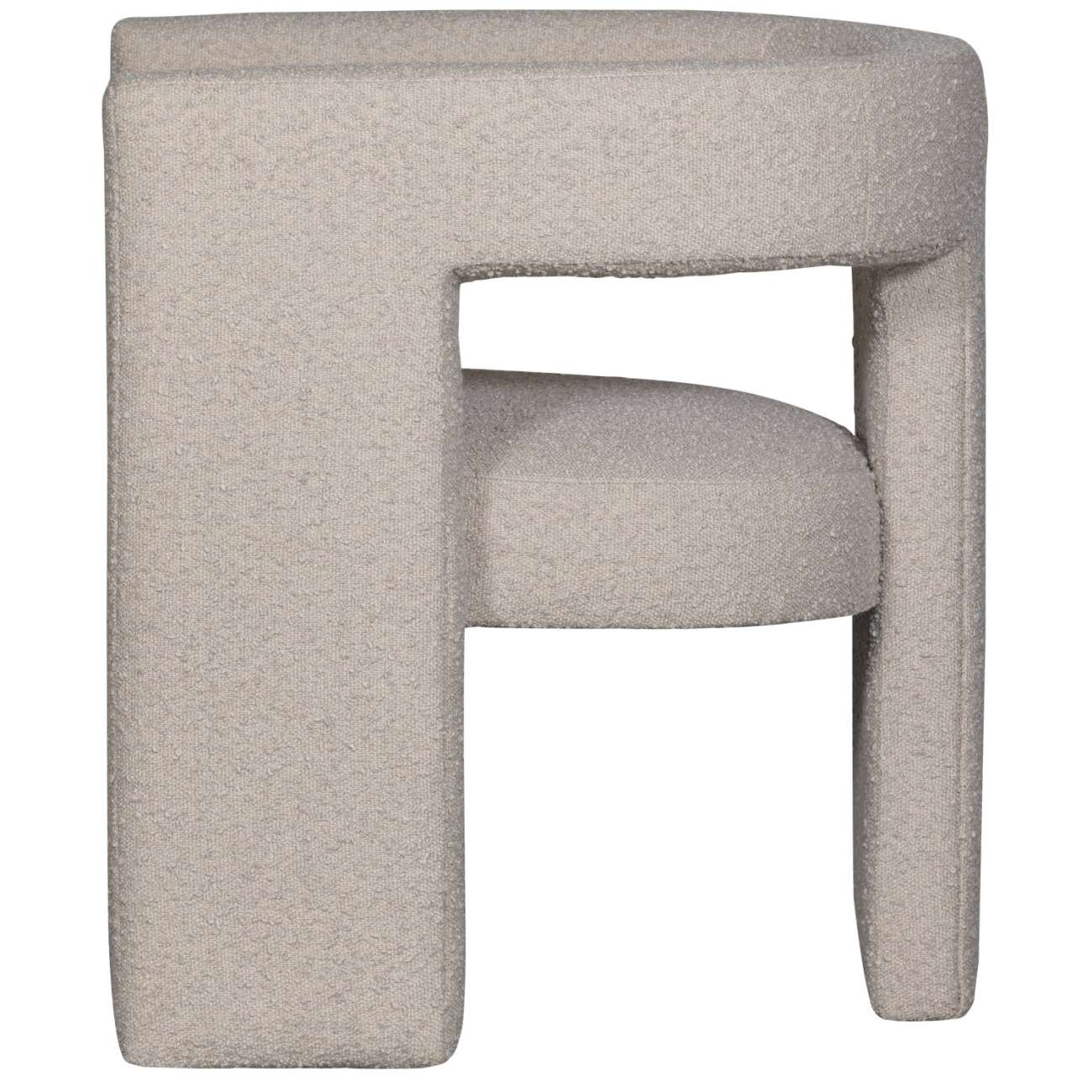 Sessel Tiwa aus Boucle-Stoff, Beige