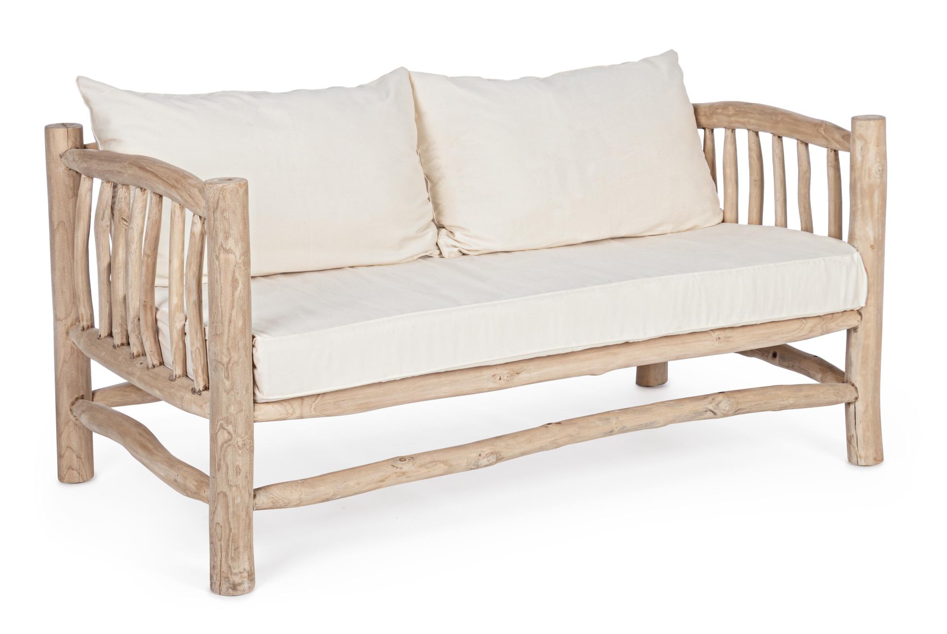 Sofa Sahel aus Teakholzzweigen, Natur