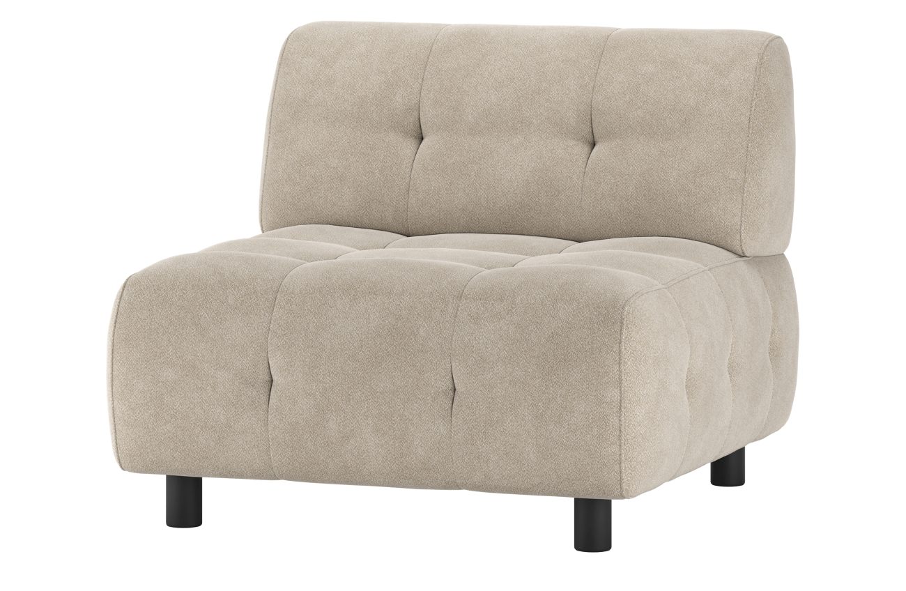 Modulsofa Louis Element aus gewebten Stoff, Creme