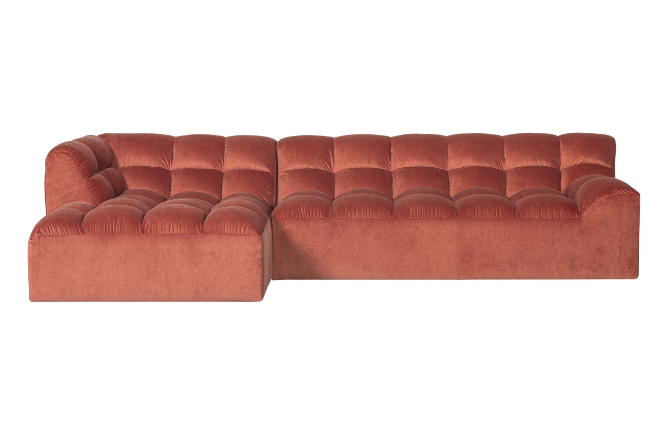 Ecksofa Allure aus Samt Links, Blush