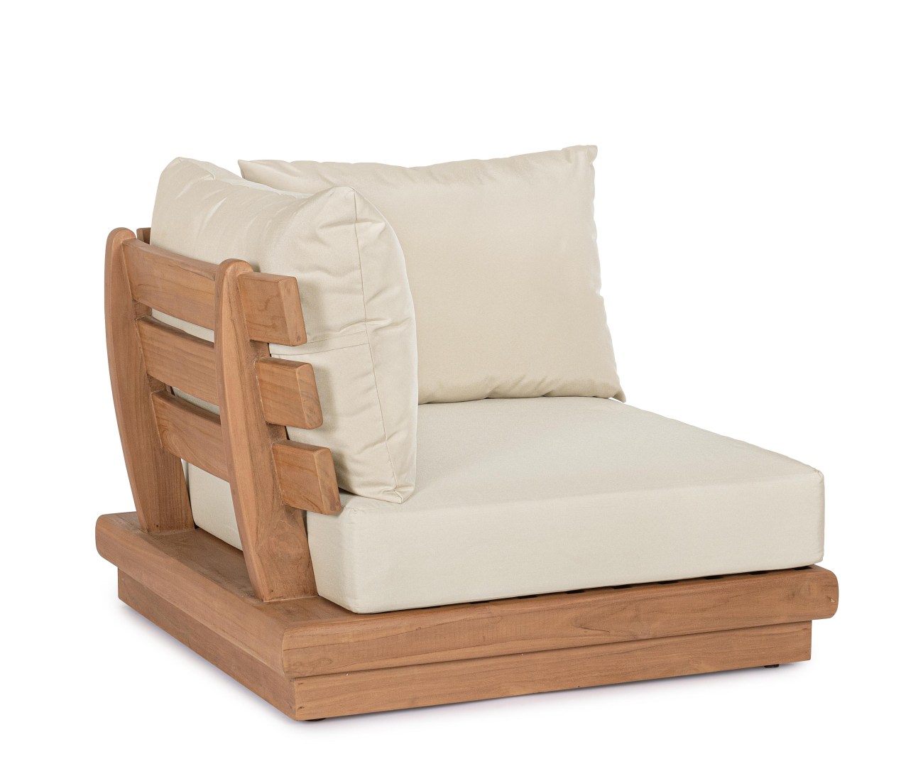 Gartenmodulsofa Delgada aus Teakholz, Eck-Element