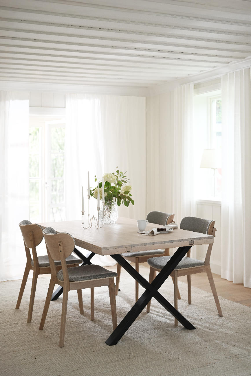 Esstisch Brooklyn, X-Gestell, 170cm, Whitewash