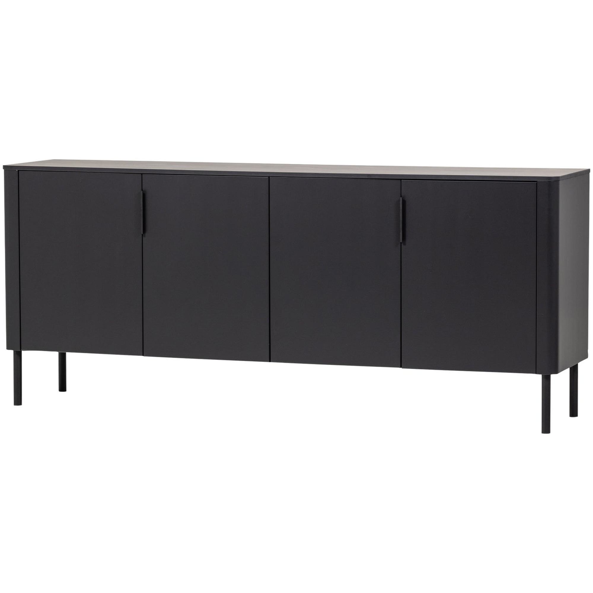 Sideboard Gunnar 200 cm Kiefer [FSC] Mattschwarz - modern im zeitlosen Design, 200 x 44 x 85 cm