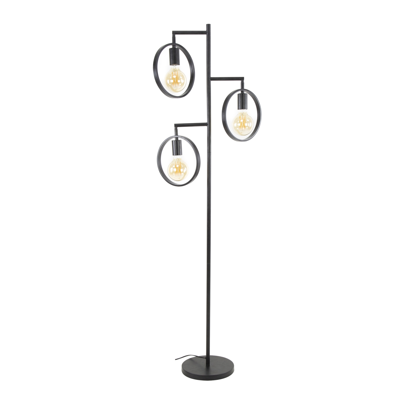 Stehleuchte Olimpia mit LED, 3-flammig - Metall in Anthrazit, Ø 22 cm